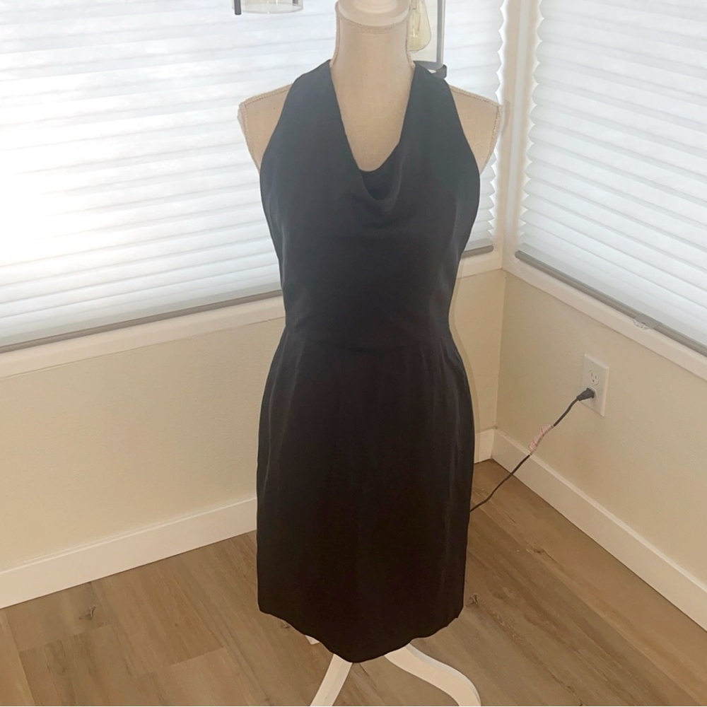 Giorgio Armani Black Cowl Neck Cocktail Dress